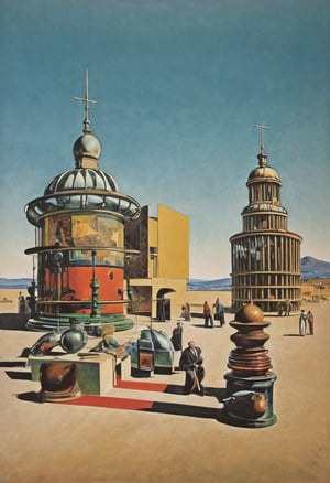  (80s poster) Giorgio de Chirico and Heinz Edelmann, Art Station, Full Color, Salvador Dali style