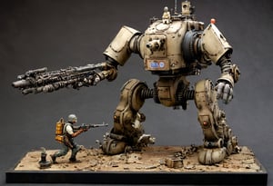 Maschinen Krieger ZbV3000. (Artworks Mechanical design by Hiroshi Yokoyama)In military colors and with distressed finish. Equipped with large weapons taken from an air raid diorama. Cables, sharp, cinematic, epic scale, detailed, messy, fire, smoke, legendary dark fantasy, Katsuhiro Otomo's manga "Farewell to Weapons", CXL-Mech,LegendDarkFantasy, "Farewell to Weapons", CXL-Mech, legendary, diorama