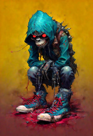 source_anime, (w-frame comic) Tortured by jamie hewlett (Gorillaz), Full color,APEX colourful ,score_tag,SHOE , in the style of esao andrews,DonMD34thKn1gh7XL,runeblade,death knight,vector,esao andrews style,eldmeisterog style 