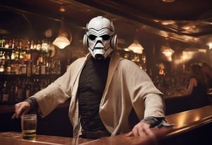 Alessandro Magnasco style, tortured by Star Wars, performing live in a bar