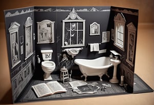 Pop-up book (bathroom in a haunted house)