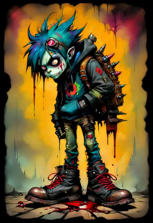 source_anime, (w-frame comic) Tortured by jamie hewlett (Gorillaz), Full color,APEX colourful ,score_tag,SHOE , in the style of esao andrews,DonMD34thKn1gh7XL,runeblade,death knight,vector,esao andrews style