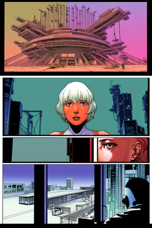 score_9, source_anime, (w-panel manga) Tortured by MOEBIUS (cyberpunk), Art Station, Bande Dessinée story transcription, full color, Imprisoned by Marvel Comics.