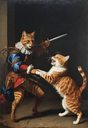 Alessandro Magnasco-style cat fight