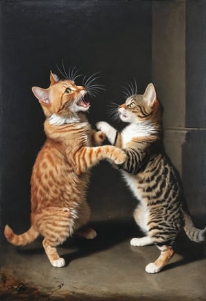 Alessandro Magnasco-style cat fight