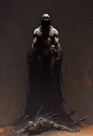 score_9, source_Poster, (Darkness and Shadow by Nicola Samori),(?! Frame Comics) Frank Frazetta's Persuasion (Art Collection), fr4z3tt4, Dark, 