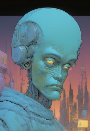 (?!-Panel Comic) Tortured by MOEBIUS (cyberpunk), Art Station, Bande Dessinée story transcription, full color