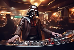 Alessandro Magnasco style, tortured by Star Wars, performing live in a bar