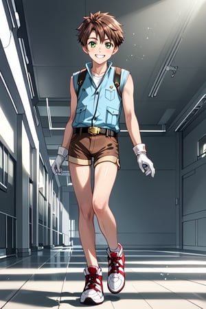 Score_8_up,score_7_up,Expressive,Masterpiece,Best quality,Best aesthetics,Perfect anatomy,Perfect proportions,High resolution,Good colors,Bright skin,Good shadows,Good eyes,Counter shading,Detailed background,BREAK,male focus,male,Aoba_Watase,short hair,brown hair,green eyes,BREKA,rated safety,daytime,natural light,male focus,full body 3D realistic wife (loli),smile,shirt,gloves,1boy,shoes, Shorts, belt, bike pants, white gloves, vest, arms, blue shirt, sneakers, brown shorts, high quality rendering, photorealistic, fantasy photo quality, realistic body proportions, motion blur, motion lines, detailed Skin textures, anatomical learning accuracy, relaxed poses, natural indoor lighting, soft shadows, casual expressions, dynamic angles, high-resolution rendering, anatomical details, dynamic angles" motion blur, speed lines, daytime, realistic anatomy Photorealistic, Photorealistic, High Detail, **Highest Quality Textures, Detailed Lighting, Dramatic Lighting, High Resolution, 8K Resolution, Natural Skin Textures, Soft Shadows, Ambient Lighting, Sharp Details, Fine Skin pores, *skin texture, subtle facial expressions, outdoor natural environment, happy, calm mood, realistic style,