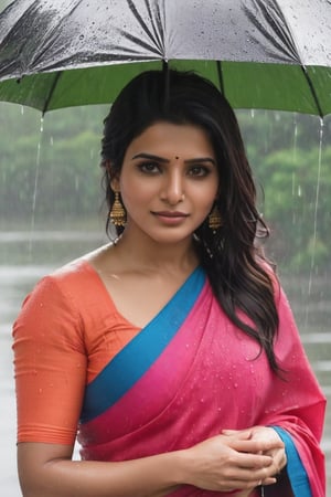 Wet saree in rain in Paris Cute Beautiful Saree Traditional Queen Aesthetic Realistic Fantasy AI Samantha Ruth Prabhu Instagram model, long black_hair, colorful hair, warm, dacing,  indian,Young beauty spirit,shoot.  full photo, full length,  
, top to bottom,
,Future girl,Samantha Ruth Prabhu,18+,SamanthaRuthPrabhu