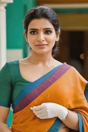 Cute Beautiful, Realistic, Fantasy, Ai, cute, Beautiful, Saree Traditional Queen , Aesthetic Of Samantha Ruth Prabhu as a doctor 🏥💊