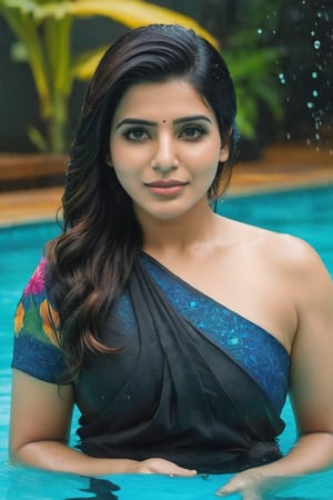 Samantha Ruth Prabhu in under water 😜 💦 🌊 rain in swimming pool  Cute Beautiful Saree Traditional Queen Aesthetic Realistic Fantasy AI Samantha Ruth Prabhu Instagram model, long black_hair, colorful hair, warm, dacing,  indian,Young beauty spirit,shoot.  full photo, full length,  
, top to bottom,
,Future girl,Samantha Ruth Prabhu,18+,SamanthaRuthPrabhu