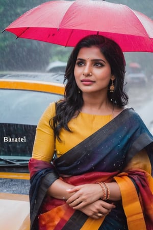 Samantha Ruth Prabhu in rain in front of with Bugatti car 🚗 Cute Beautiful Saree Traditional Queen Aesthetic Realistic Fantasy AI Samantha Ruth Prabhu Instagram model, long black_hair, colorful hair, warm, dacing,  indian,Young beauty spirit,shoot.  full photo, full length,  
, top to bottom,
,Future girl,Samantha Ruth Prabhu,18+,SamanthaRuthPrabhu