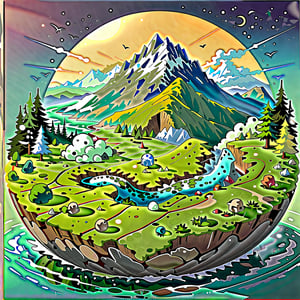 An illustration of a micro-world in a Delicate and realistic style. Depicts an imperial landscape where dinosaurs and people live together. The scene is a miniature artwork, resembling Pocket art that began as a game played by the German court nobility in the 16th century, and later spread from Holland to England, where it flourished and then spread to the United States and Canada.

details and cozy elements that create a charming and inviting atmosphere.
(micro-world)(Dinosaur Empire)