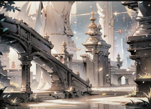 A grand palace arena set for a competition, showcasing a dramatic duel between two handsome knights standing on opposite sides of the scene. The background is blurred to emphasize the clarity of the central stage. The composition is outstanding, capturing the panoramic view with theatrical lighting and shadows. The setting is a courtly fantasy, exuding a magnificent atmosphere.

cinematic. Lighting atmospheric lighting, volumetric lighting, nature light, light_particles, soft light, soft shadow, fine detailed, volumetric top lighting.