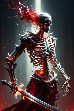  BREAK, (red crystal skeleton:1.3), portrait, beautiful, skeleton warrior, (red crystal sword:1.3), (human skeleton:1.3), gladiator, dramatic lights, upper body