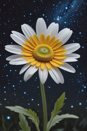 Starlight Daisy of the Celestial Realm: Each petal of this daisy shines with starlight, its flowers seeming to align into constellations that guide lost travelers.
