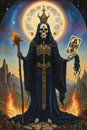 Death card of tarot,artfrahm,visionary art style