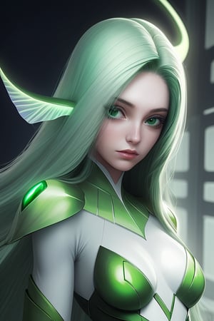 green female alien etherea, beautiful hair