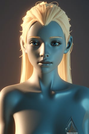 female alien , beautiful hair,,glowy ,3D