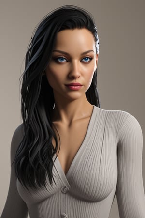 female alien , beautiful hair,,glowy ,3D