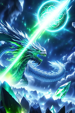  (dragon pattern),(complex illuminator structure:1.6),space background,Black and white entanglement, crystal and silver entanglement Negative prompt: EasyNegative, badh,(green tones:1.3)