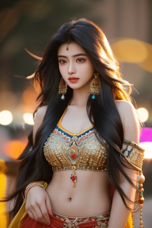 4k,best quality,masterpiece,22yo 1 indian girl, 
muscular fit body,sexy, ((shor hair with long locks:1.2)), black hair, bokeh, stages, 
real person, color splash style photo,
,Colors,1 girl ,photorealistic