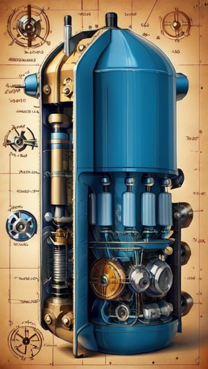 A pacemaker battery diagram with a cutaway showing the nuclear-powered core, alongside a timeline of its 20-year life cycle, implanted inside a detailed, realistic human chest model