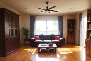 (masterpiece), best quality, living room, medium shot