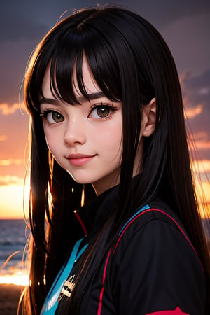 Score_9, score_8_up, score_7_up, BREAK source animation,
, miku, water brown hair, water black eyes, straight hair, long hair, 1girl, solo,
black cat eye eyeliner,
perfect eyes, solo, photo, detailed, sharp focus, innocence, night dark room, sunset, god ray, front view, focused eyes, amazing background, smile