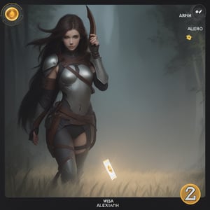  warcards CCG, dark interface card, archer female standing in field, card style, image square, small icon circle yellow icon left side of card, light lines sides, center card white, watermark text visible "Warcards" right side vertical column, card number circle icon left down side "2" and card icon right side down "4", designer Cristi Bodea, artist Alexandru Sabo, Alexandru Negoita, concept art, photoshop concept art, high resolution, masterpiece --ar 2:3
[9:33 PM]Neolgum: and final warcards CCG, dark interface card, archer female standing in field, card style, image square, small icon circle yellow icon left side of card, light lines sides, center card white, watermark text visible "Warcards" right side vertical column, number circle icon left down side of card "2", card number circle icon right side down of card "4", designer Cristi Bodea, artist Alexandru Sabo, Alexandru Negoita, concept art, photoshop concept art, high resolution, masterpiec