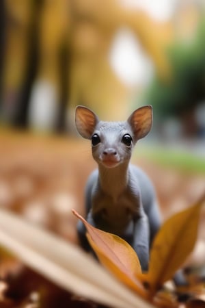 looking at viewer, blurry, no humans, depth of field, animal, leaf, plant, blurry foreground, animal focus