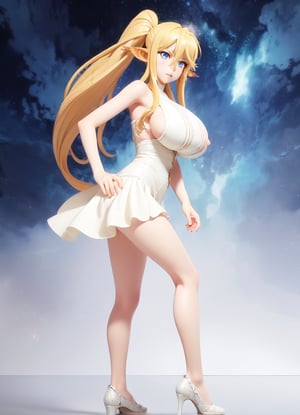 ((1 woman)), Centorea Shianus, petite girl, full body, big breast, chibi, 3D figure girl, white hair, 1 tails, beautiful girl with great detail, beautiful and delicate eyes, detailed face, beautiful eyes,  hands on hips, detail, dynamic beautiful pose, dynamic pose, (starry background: 1.4), ((realistic)) quality: 1.2), dynamic distance shot, natural light, perfect composition, super detail, official art, masterpiece, (best) quality: 1.3), reflection, high resolution CG Unity 8K wallpaper, detailed background, masterpiece, (photorealistic): 1.2), random angle, side angle, chibi, full body, mikdef,centorea shianus