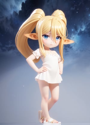 ((1 woman)), Centorea Shianus, petite girl, full body, chibi, 3D figure girl, white hair, 1 tails, beautiful girl with great detail, beautiful and delicate eyes, detailed face, beautiful eyes,  hands on hips, detail, dynamic beautiful pose, dynamic pose, (starry background: 1.4), ((realistic)) quality: 1.2), dynamic distance shot, natural light, perfect composition, super detail, official art, masterpiece, (best) quality: 1.3), reflection, high resolution CG Unity 8K wallpaper, detailed background, masterpiece, (photorealistic): 1.2), random angle, side angle, chibi, full body, mikdef,centorea shianus