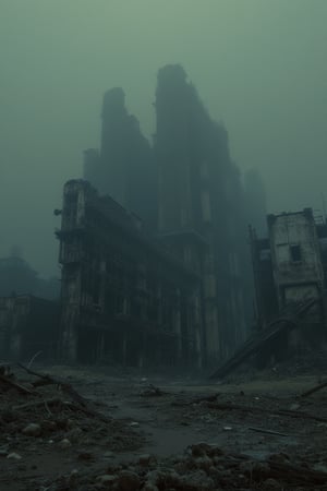 cretae me a stunning landscape, post-apocalypse, abandoned factory, radioactive waste, radiation