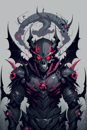 (masterpiece), best quality, ultra-detailed CG unity 8k wallpaper, high resolution, skull, demon, black armor, devil,Futuristic,tshee00d