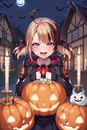 ((score_9,score_8_up,score_7_up,source_anime,))
BREAK
((GigiMurin, multicolored hair, short twintails, ahoge, outdoors, mouth open, happy, asukange))
BREAK
((outdoors, empty neighborhood, halloween, jack-o-lanterns, candles ))
BREAK
((holding trick-or-treat bag full of candy, facing viewer, looking at viewer,)),