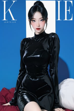 lust, mature, 1girl, thigh up body, looking at viewer, intricate clothes, shiny, professional lighting, different hairstyle, coloful, magazine cover, 2D manga artstyle, shuhua,kn