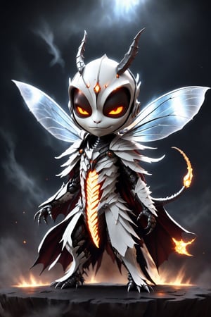 chibi, full body, cyborg dragon fly insect, half body image,(Action Pose: 1.4), ((horror )), king of hell, highly detailed clothes, ((in dark hell)), large devil's wings , big body, ray tracing, with eerie white light penetrating and gradient shadows , (magic mysterious background, glowing particles, ethereal fog, faint darkness), hyper realistic cover photo awesome full color,chibi style,3d style,cyborg style