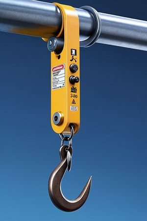 **a 3D hyper-realistic crane hook.
