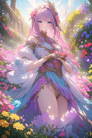 Fantasy style, flower garden, (masterpiece: 1.3), ((highest quality, 8k, extra detail)), perfect anatomy, detailed eyes, anatomically correct hands, clear images and Very accurate