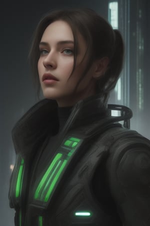 (masterpiece),(((20 year old))) ((best quality)), ((True Color)), ultra-detailed, (cyberpunk themed), (illustration),  (Portrait),  (man), ((detailed face)), (futuristic outfit), beautiful detailed Green eyes, (good anatomy), 