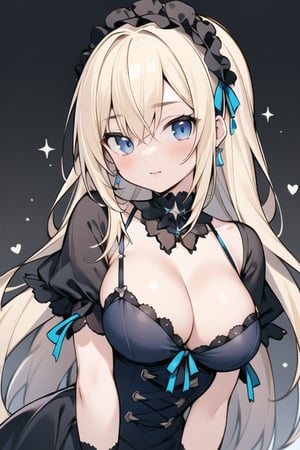 long hair,Blonde hair,blue eyes , young adult,middle breasts,gothic lolita