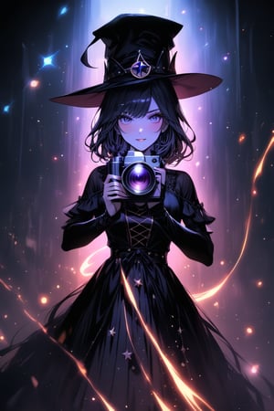 witch, camera, big hat, pretty face