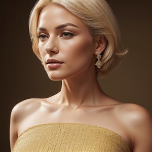 A beautiful chic women wearing yellow dress, subtle makeup, platinum blonde hair, confident pose, realism and full body, photorealistic, ,Extremely Realistic,(PnMakeEnh),
masterpiece, high quality realistic, aesthetic photo, pore and detailed, intricate detailed, graceful and beautiful textures, RAW photo, 16K