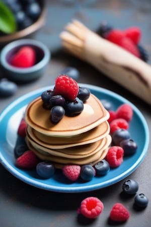 pancakes with fresh berries 