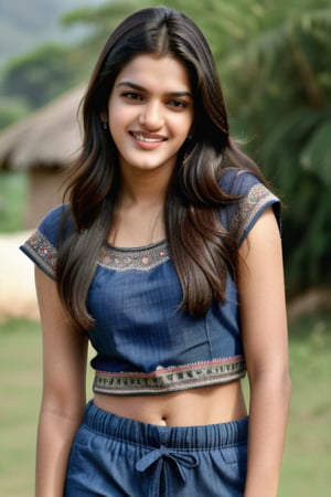 beautiful cute young attractive indian teenage girl, village girl, 22 years old, cute, Instagram model, long black_hair, warm, indian girl, photorealistic, summer dress, 1girl, velvaura, photorealistic, Indian real girl, face shape like Kriti Sanon, instagram real, real life, hi_resolution,Carter,Indian Girl,Realistic Indian Girl, ,NylaUsha,Extremely Realistic,smiling,blue_jeans,trousers,long_pants