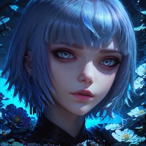 (close up shot of face),(best quality),1girl,(detailed eyes),gray eyes,white hair,short hair,emo,Expressiveh,concept art,TY,BYK,dusk,