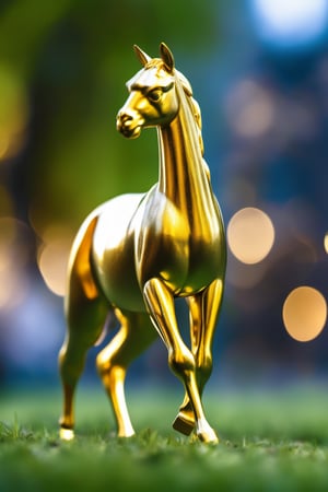 a detailed photo of a brushed metal golden alpaca,by hajime sorayama,bokeh background,(full body: 1.4),hajime sorayama,macro photography,trending on artstation, sharp focus, studio photo,metal,3D rendering,extremely excellent composition,intricate details,8k Ultra HD,RAW photo,HDR (High Dynamic Range),sprinting,running,dynamic pose,