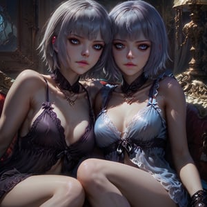 (face close-up),(best quality),1girl,(detailed eyes),gray eyes,white hair,short hair,babydoll,emo,Expressiveh,concept art,TY,BYK,dusk,